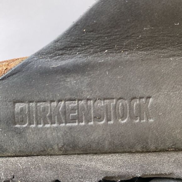 Birkenstock Black Leather Sandals Comfortable Durable US 8 - 8.5 Casual Travel - Picture 10 of 16